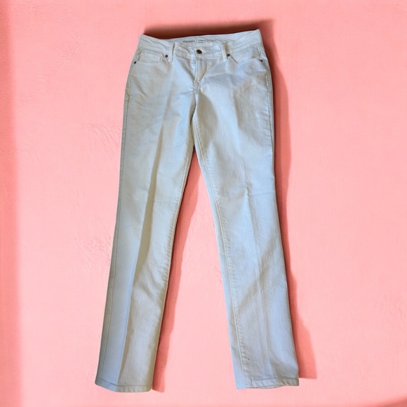 Old Navy Denim - Old Navy, Curvy, White Denim, Mid Rise, Skinny Leg Jeans w/ Stretch, Sz 6